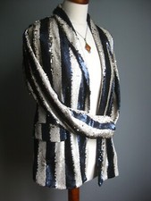 Lost Ink Sequin Jacket Tux Blazer Midnight Blue Silver 6 Showman Ringmaster