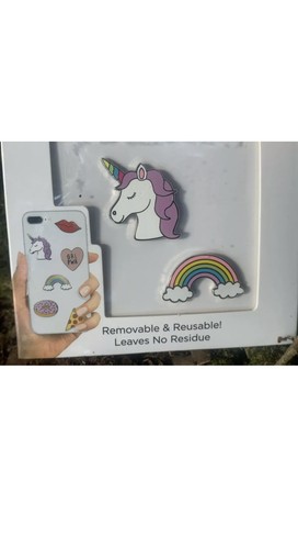 iDecoz Phone Charms Peel & Stick Metal Charms Stickers Rainbow Unicorn Free Ship - Picture 2 of 3