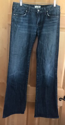 DPD Deluxe Premium Denim Womens Jeans Flare Leg Stretch Size 29 Front Rise 7.5'' 