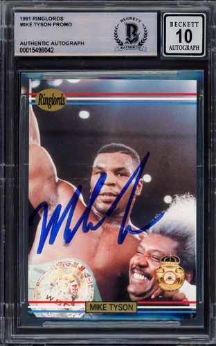 Mike Tyson 1991 Players International Ringlords Sample Card Gem 10 Auto Beckett
