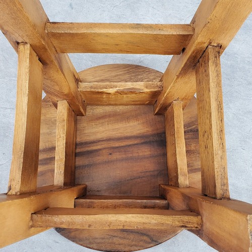 Elephant Hand Carved Short Stool Acacia Hardwood Decorative Kids Stool - Picture 7 of 9