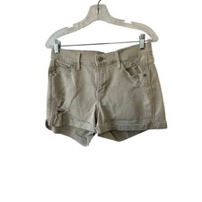 Old Navy TAN Boyfriend Cuffed Mid-Rise Denim Shorts Women's Size 6