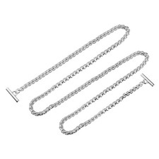 Iron Flat Chain Strap 55" Handbag Purse Chain Strap DIY Bag Replacement Silver
