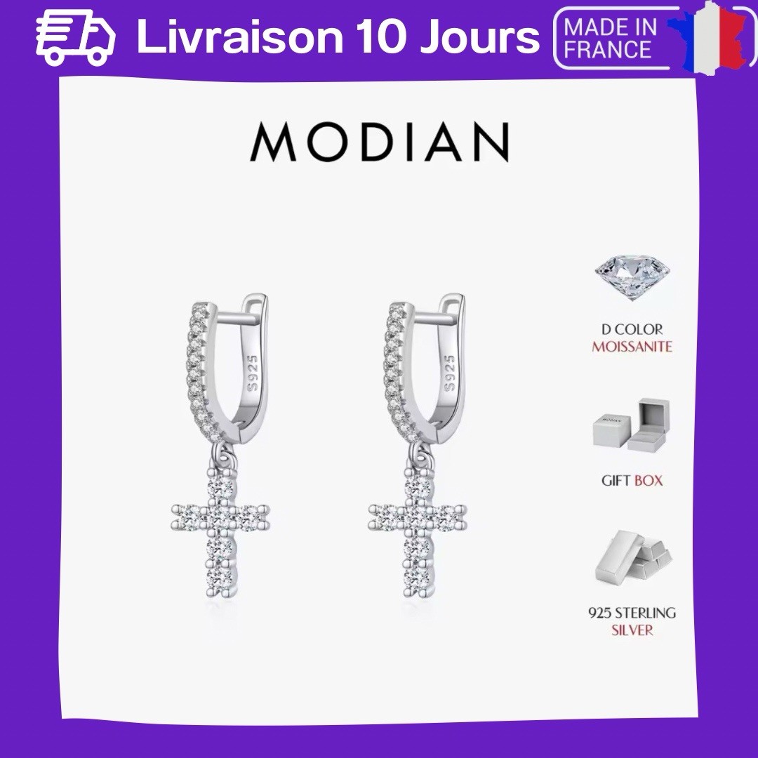 Boucles d'oreilles en argent sterling 925 et moissanite de pureté VVS1 pour mariage