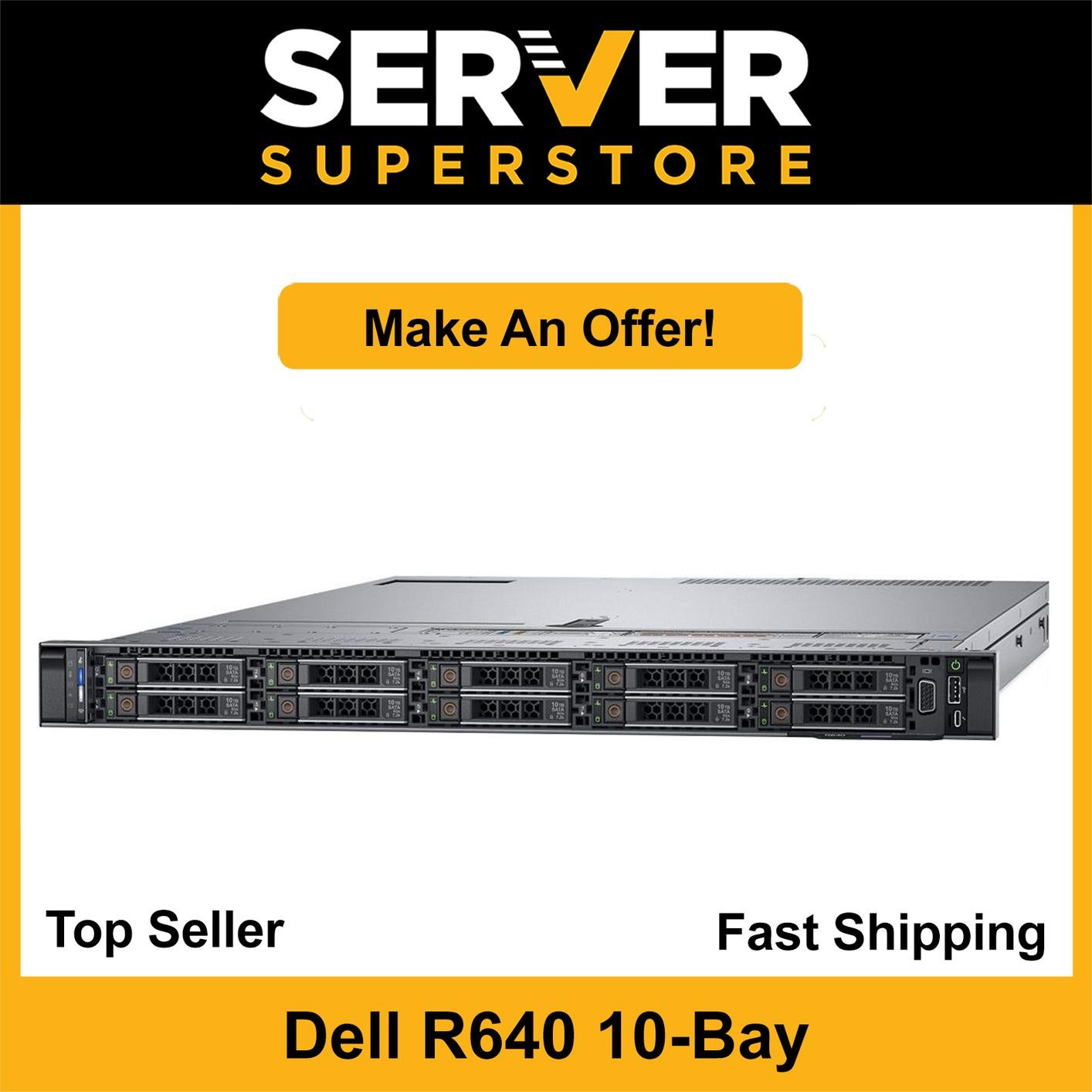 Dell PowerEdge R640 Server 2x Gold 6140 = 36 Cores H330 32GB RAM No HDD