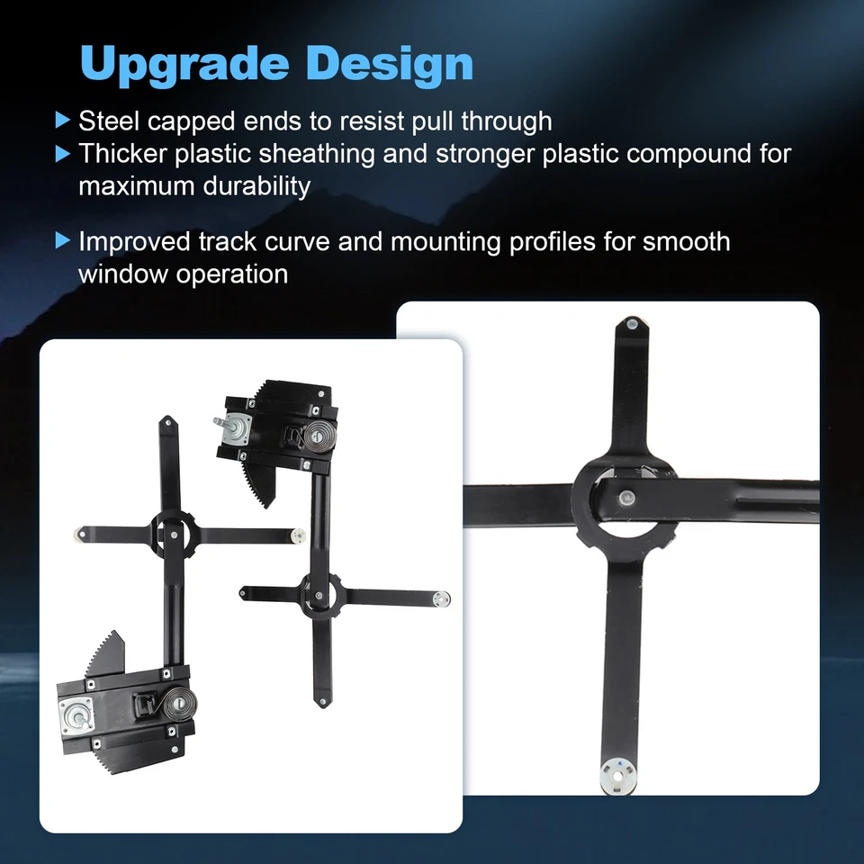 For Chevrolet R20 R30 Pickup 1987-1988 Pair Front Manual Window Regulators - Image 4 of 4