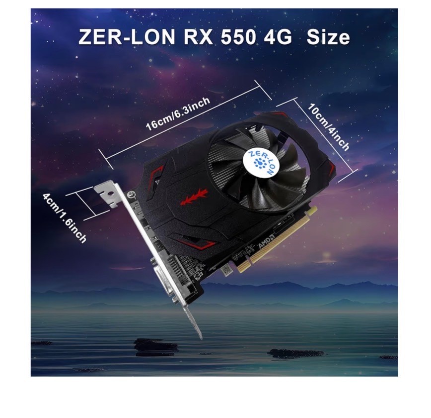 Radeon RX 550 4GB Graphics Card, GDDR5 128 Bit PCIE 3.0 Computer