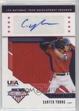 2019 Panini USA Baseball Stars & Stripes Jerseys 50/199 Carter Young Auto tj1