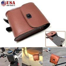 1x Motorcycle Saddle Luggage Pu Leather Side Tool Bag Storage Universal Brown