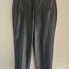Simply Vera Wang Faux Leather Pull On Pants Womens Size L Stretch Black