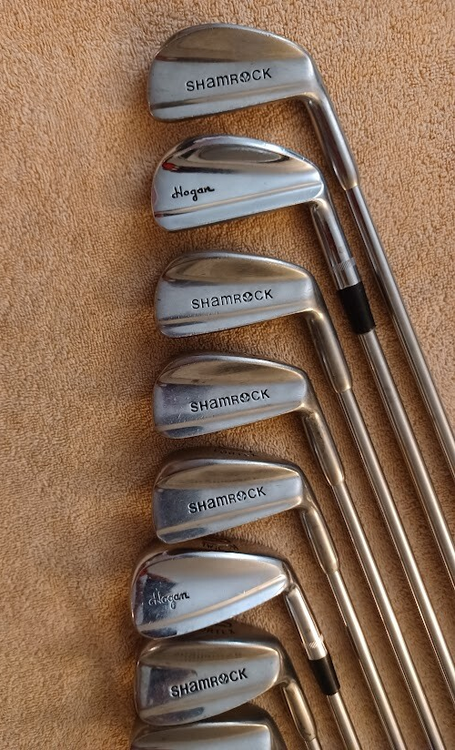 TZ GOLF - VINTAGE Shamrock Vortex / HOGAN RADIAL 3-PW IRONS, Steel