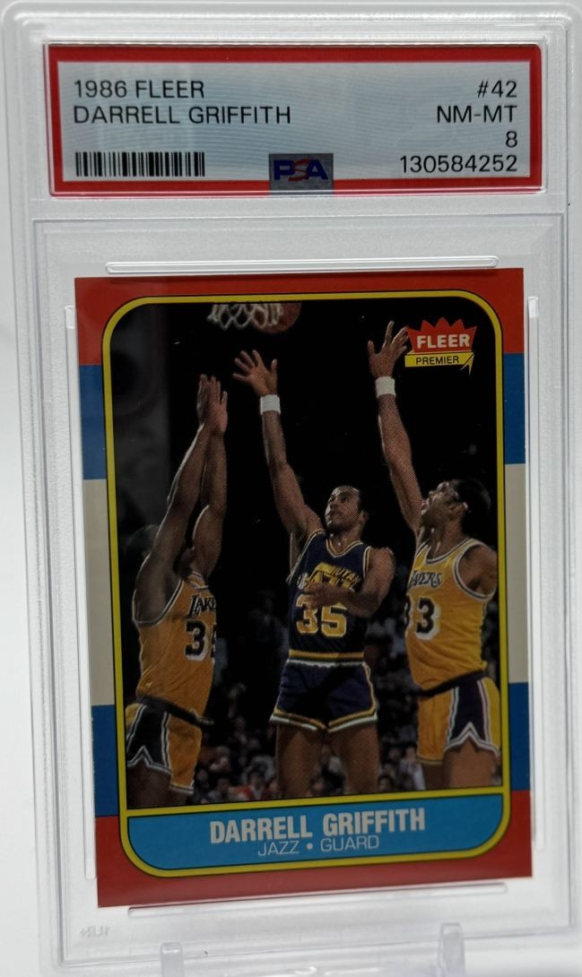 1986-87 Fleer Darrell Griffith PSA 8 Utah Jazz #42