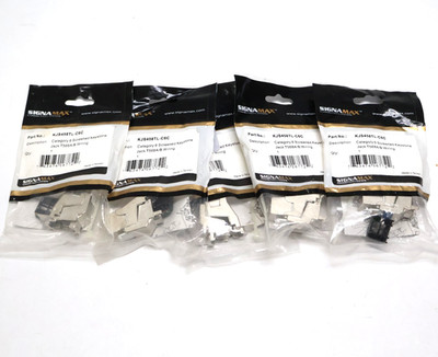 New Lot of 5 Signamax KJS458TL-C6C Cat6 Screened Keystone Jack T568A/B Shielded