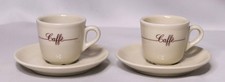 Set 2 Demitasse Espresso IPA Italy con Bordo Marrone Tazza e Piattino Caffe'