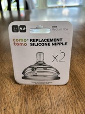 Comotomo Replacement Silicone Nipple x2 - 2 Hole Medium Flow 3-6 Month NEW