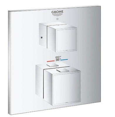 GROHE 24158000 Grohtherm Cube Dual Function 2-Handle Trim Kit StarLight Chrome