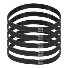280mm GT-2 Timing Belt, 5pcs 10mm Width 2mm Pitch 3D Printing Closed Loop, Black