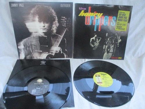 JIMMY PAGE, OUTRIDER, 1988 + HONEY DRIPPERS VOL 1, PAGE/PLANT/BECK , 1984,VG+/EX