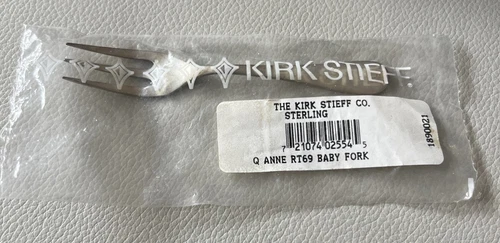 NWT Williamsburg Queen Anne by Kirk Stieff Sterling Silver Child’s Fork 4.5"