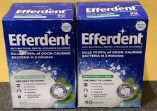 Efferdent Anti-Bacterial Cleaning Tablets Denture Cleanser 90 Tablets Unopened