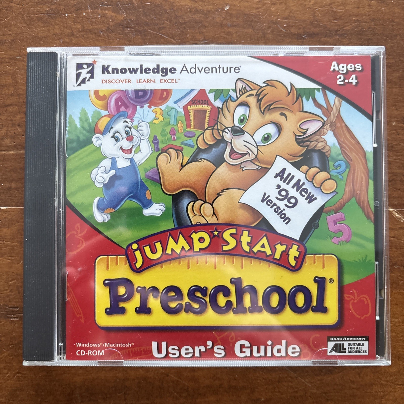 Jump Start Preschool Knowledge Adventure Ages 2-4 Win Mac 1998 CD ROM