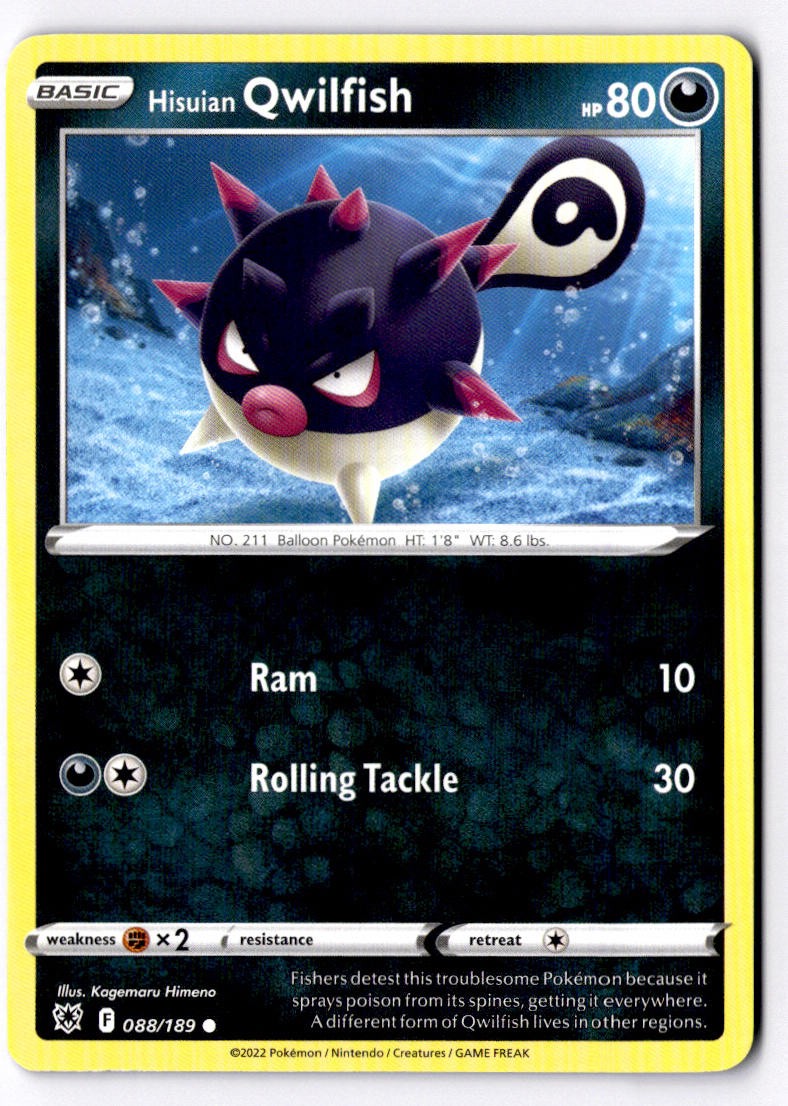 Hisuian Qwilfish (88) 088/189 Common SWSH10: Astral Radiance Pokemon NM