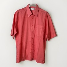 MARKS & SPENCER ST MICHAEL VTG 90s MEN FORMAL DRESS SHIRT CORAL SS 15.5/39-40
