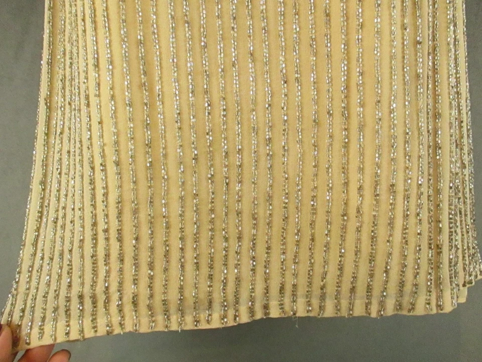 Camisa polo Ralph Lauren feminina grande dourada seda frisada alças de espaguete - Imagem 3 de 4