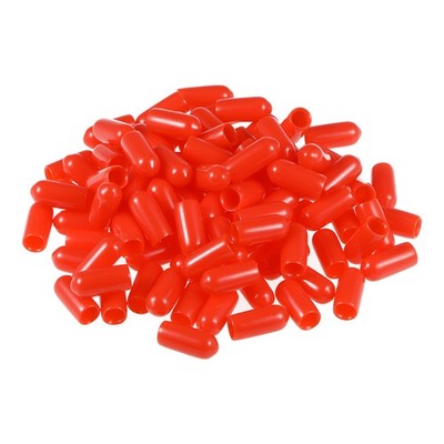 Screw Thread Protectors, 5mm ID 15mm Length Round End Cap Cover Red 100pcs