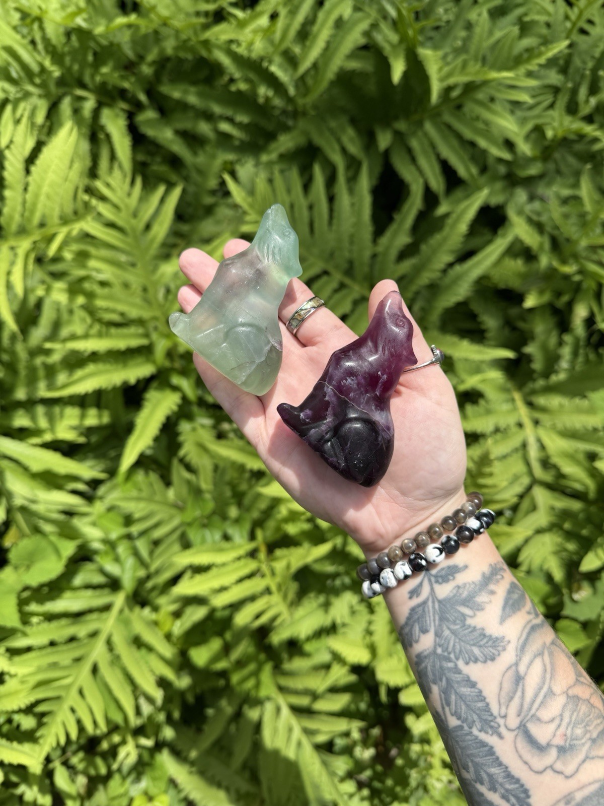 Fluorite Wolf Crystal Carving Intuitively Selected for Energy Healing