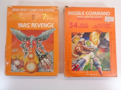 Missile Command/Yars' Revenge Atari 2600 Videospiel Bundle (getestet und funktionsfähig)
