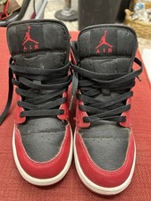 Nike Air Jordan 1 Mid Shoes Black Gym Red White DQ8423-061 Youth 4.5