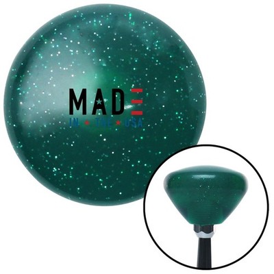 Made In The USA Green Retro Metal Flake Shift Knob w/ M16x1.5 Insert Shifter