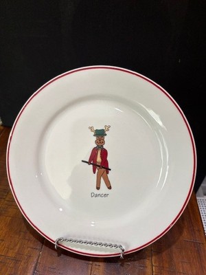Rainbow Mountain Santa s Reindeer Plate **Dancer** 8 1/2'' Dia 