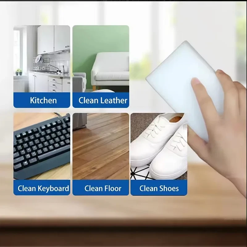 100 PIEZAS Borrador de Esponja PAQUETE A GRANEL Espuma de Limpieza de Melamina 3/4" de Grueso Cocina Baño Foto 2 de 4