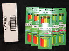  6 Ticonderoga Neon 2 Sharpened HB Pencils 10 Pack School College Homework NEW