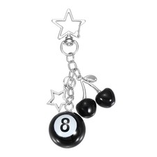 Dice Keychain Charm, Black Cherry Ball Star Cherry Ball Star