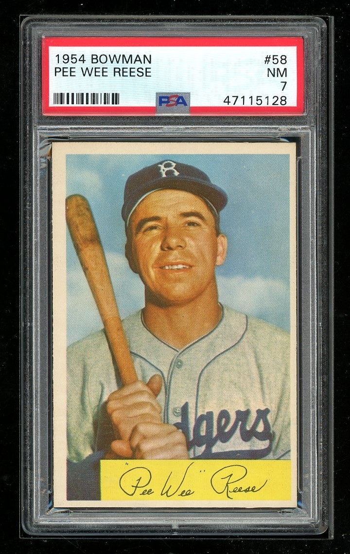 1954 Bowman #58 Pee Wee Reese PSA 7
