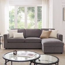 Dusk Soho Grey Chenille Right Hand Storage Chaise Sofa RRP £859