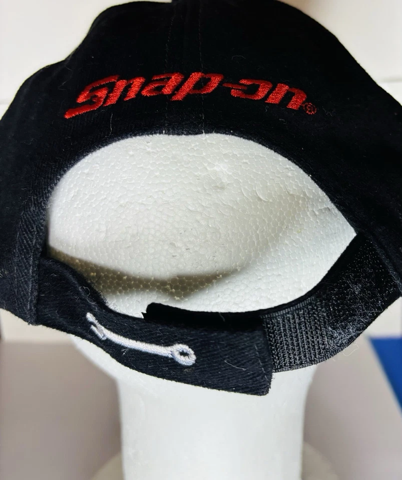 Sombrero de Carreras Herramientas a Presión Negro/Rojo Gancho Ajustable y Lazo Bordado Foto 3 de 4