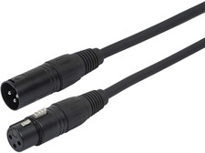 AES/EBU 3-Pin DMX Lighting Cable - 30.4 Meter 100 Feet Black, 22AWG Twisted Co