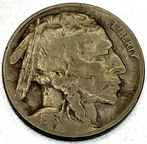 1916-D Buffalo Nickel VG Very Good FREE SHIPPING - ST797