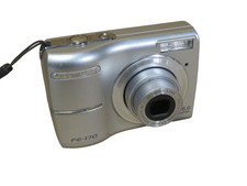 Olympus FE-170 Digital Camera 6.0 MP Silver 3x Zoom Tested Working Point Shoot