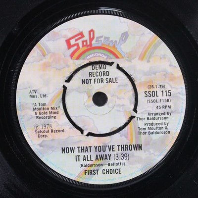 FIRST CHOICE: hold your horses SALSOUL 7'' Single 45 RPM UK