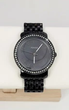 Fossil Stella ES3187 Women’s Black-on-Black Crystal Bezel Watch