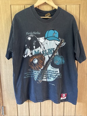 Vintage 90s Nutmeg Florida Marlins Baseball T-Shirt Size Large