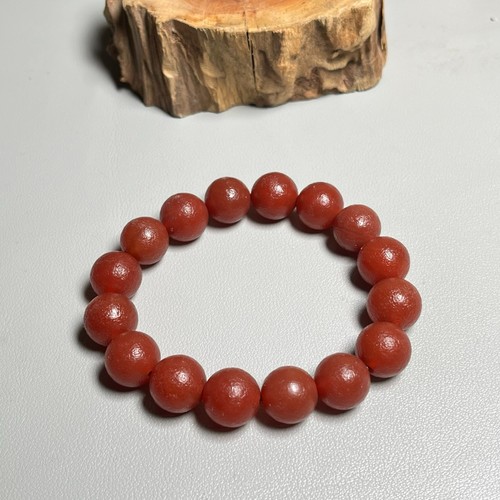 Tibetan Natural Red Old Agate Dzi Beads Amulet Bracelet T0314 - Picture 4 of 9