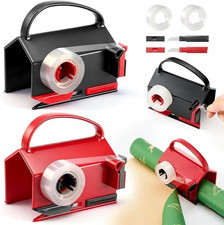 2-Pack Wrapping Paper Cutter & Tape Dispenser with 4 Tape Rolls, 2 Replacemen...