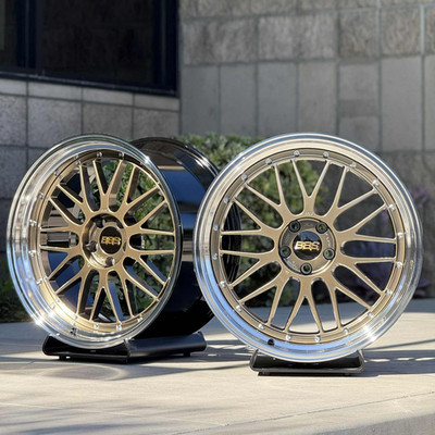 set of 4) BBS LM 19x9.5 +23, 19x11 +35 5x112 Diamond Gold A90