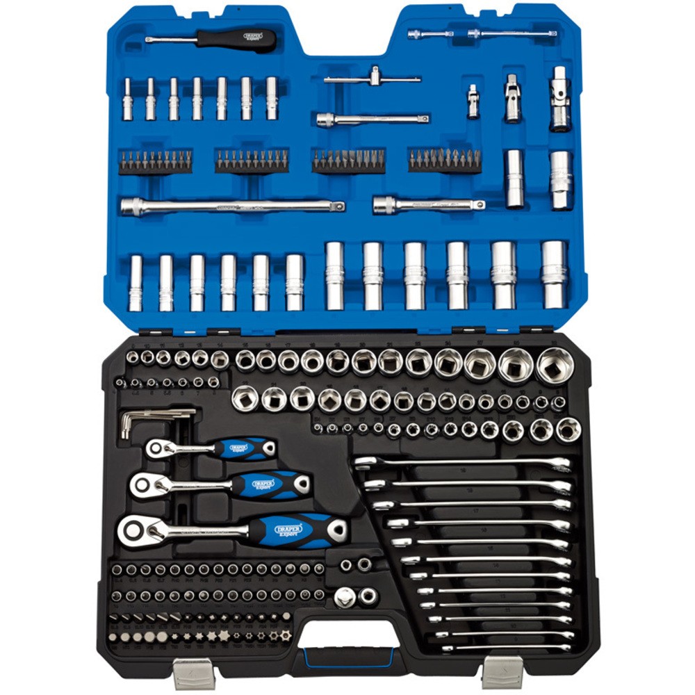 Kit Of 214 Uds Of Vessels & Key Ratchet Metric 1/4-3/8-1/2 '' DRAPER for Moto